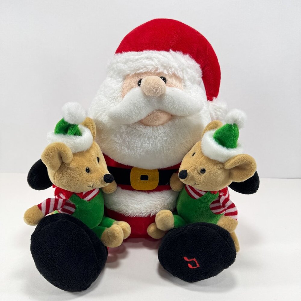 Cuddle Barn Christmas Animated Singing Santa Claus Mice Moves Holiday Decor